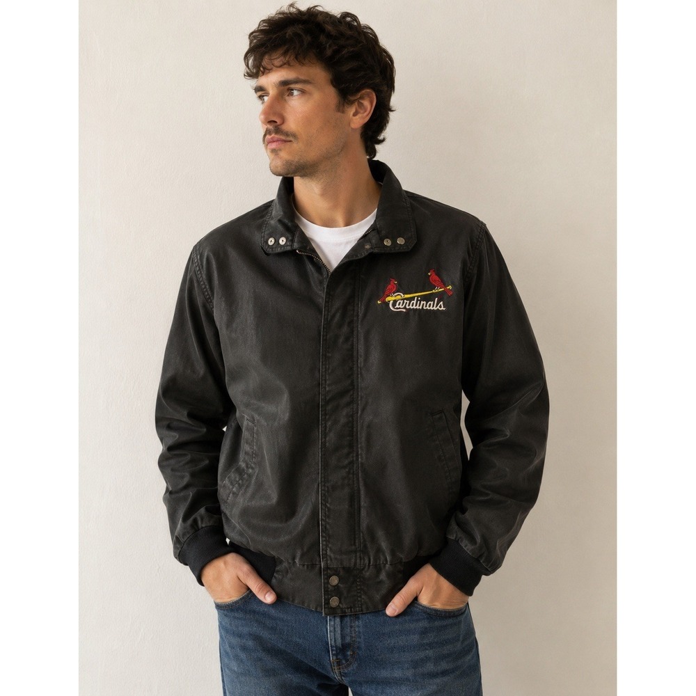 Vintage Swingster St. Louis Cardinals Black Coaches Jacket Men's Medium MLB USA